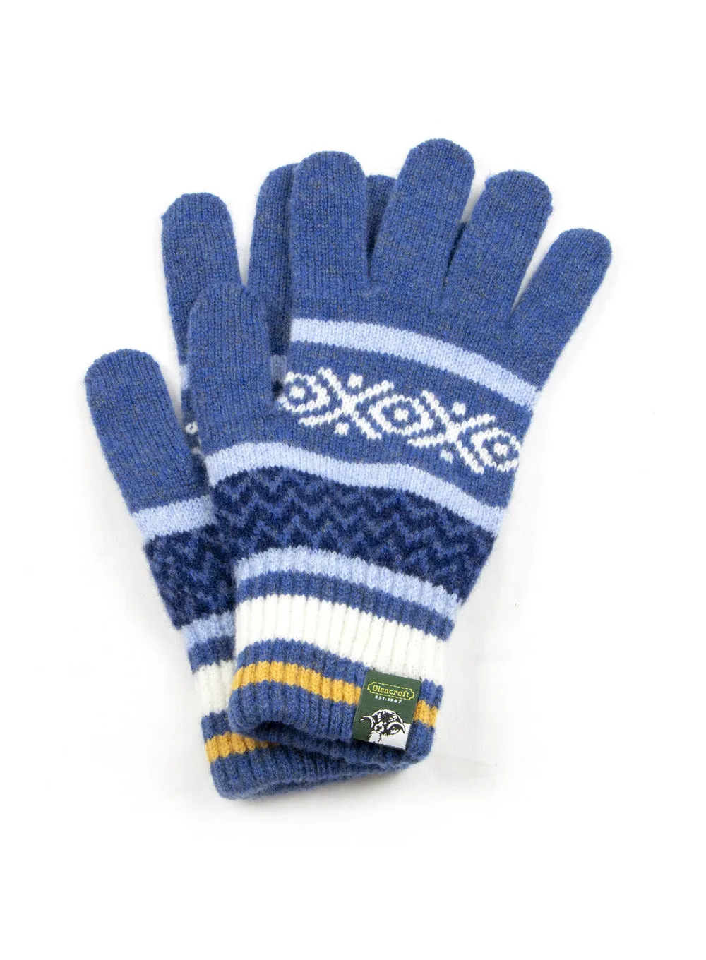 100% Lambswool Fair Isle Ladies Knitted Gloves