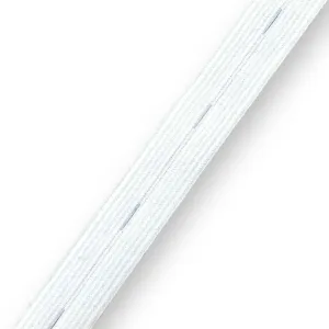 1" Plush Buttonhole Elastic (by the yard)- White