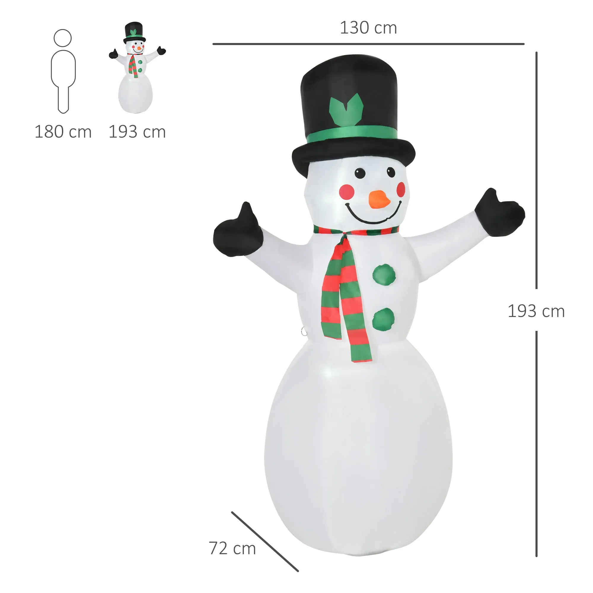 6.5ft Inflatable Snowman Xmas Airblown Holiday Decoration Outdoor