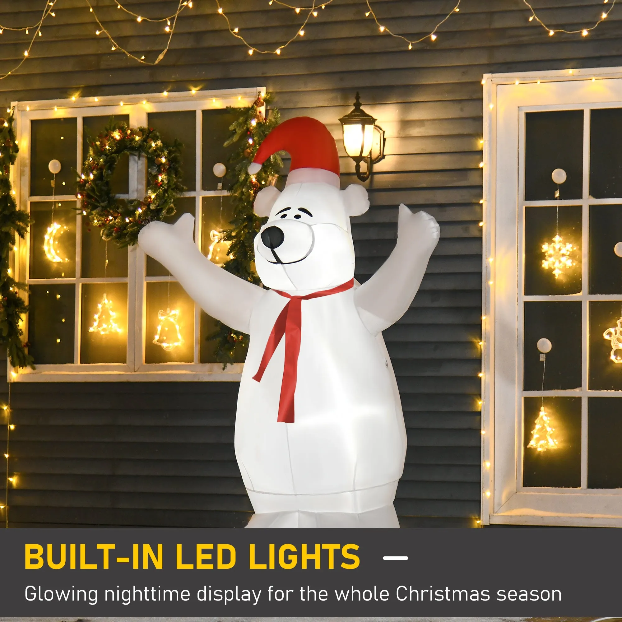 6ft Inflatable Bear Decoration W/LED Lights