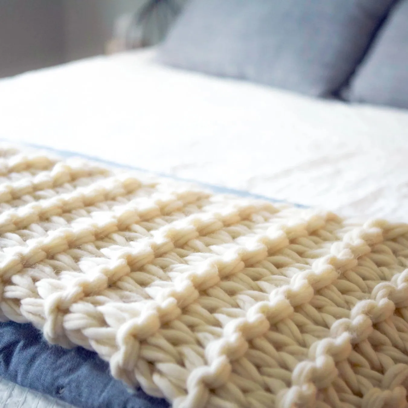 Arm Knit Chunky Garter Stitch Blanket Kit