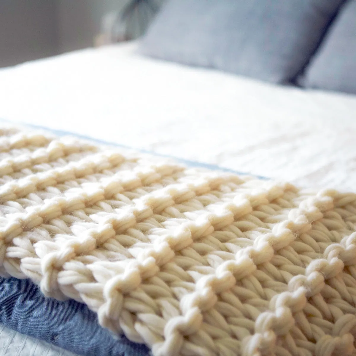 Arm Knit Chunky Garter Stitch Blanket Kit