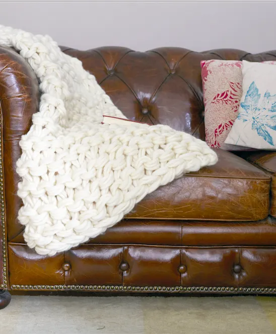 Arm Knit Chunky Garter Stitch Blanket Kit