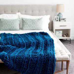 Arm Knit Ribbed Blanket Pattern