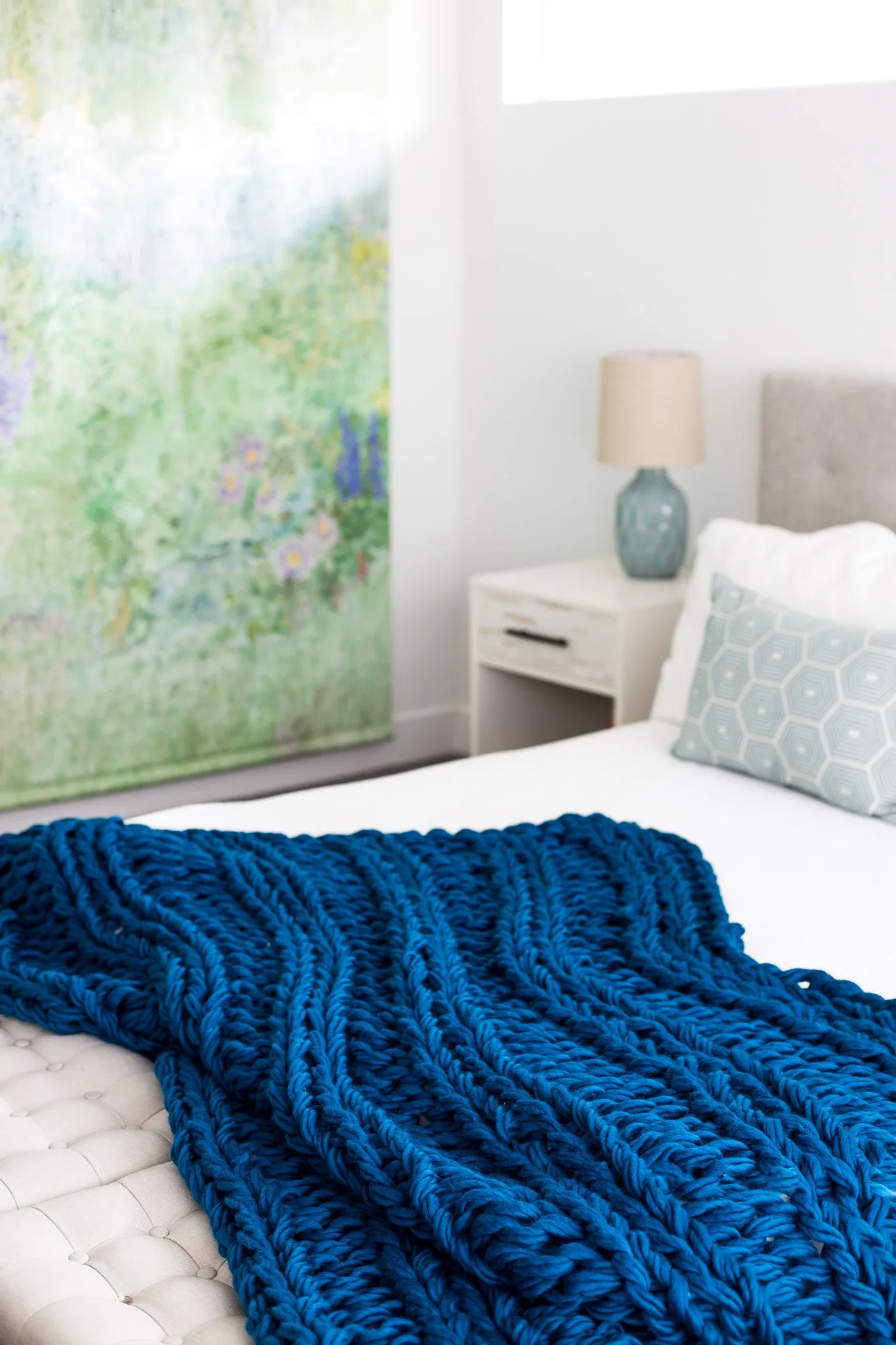 Arm Knit Ribbed Blanket Pattern