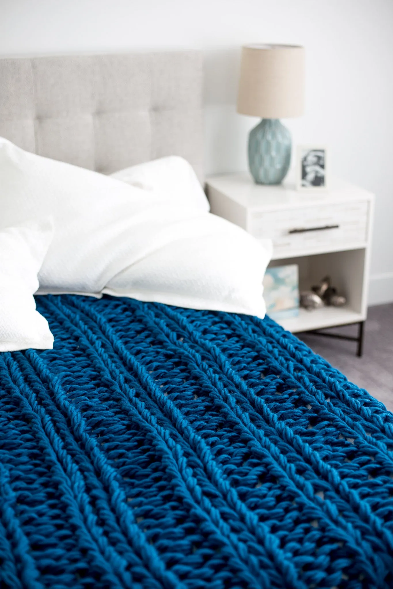 Arm Knit Ribbed Blanket Pattern