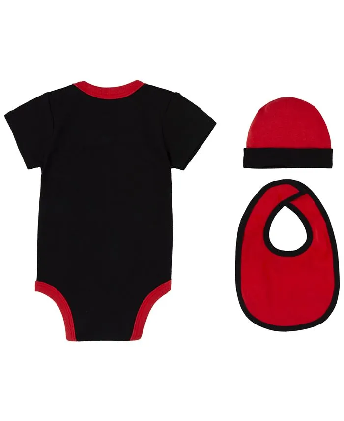 Baby Boys Create Jordan 3-Piece Bodysuit, Bibs and Hat Set, Black