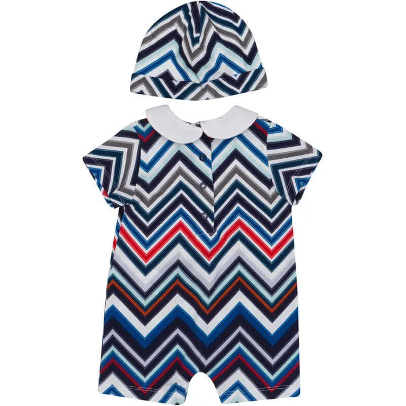 Baby Boys Zig Zag Shortie & Hat