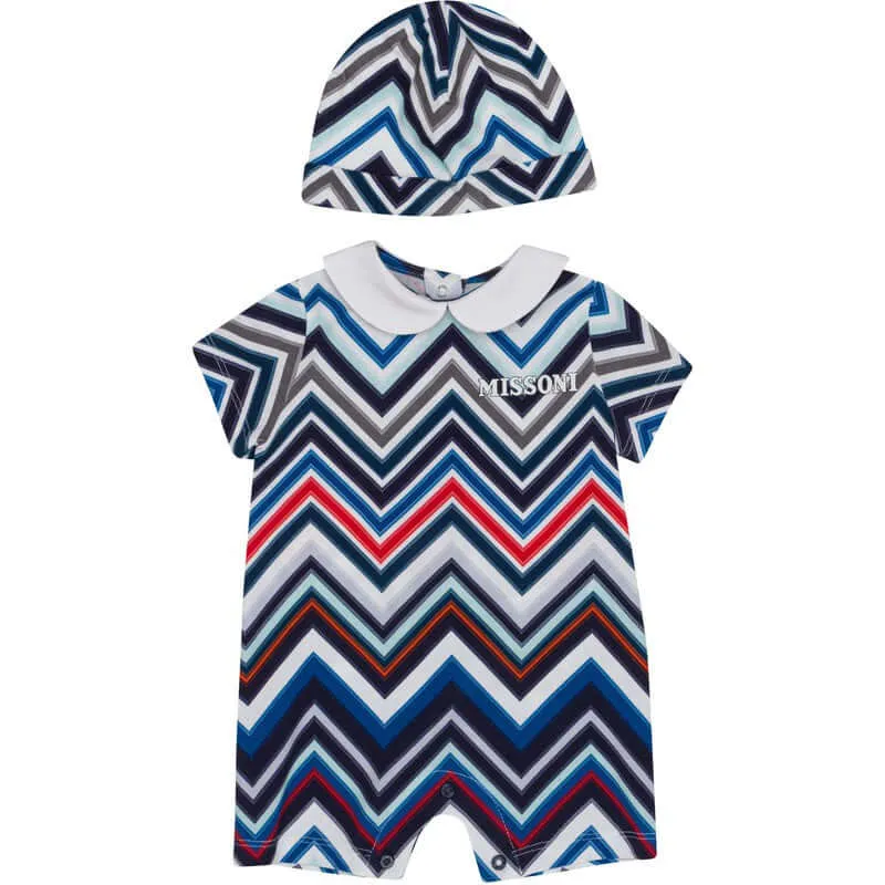 Baby Boys Zig Zag Shortie & Hat