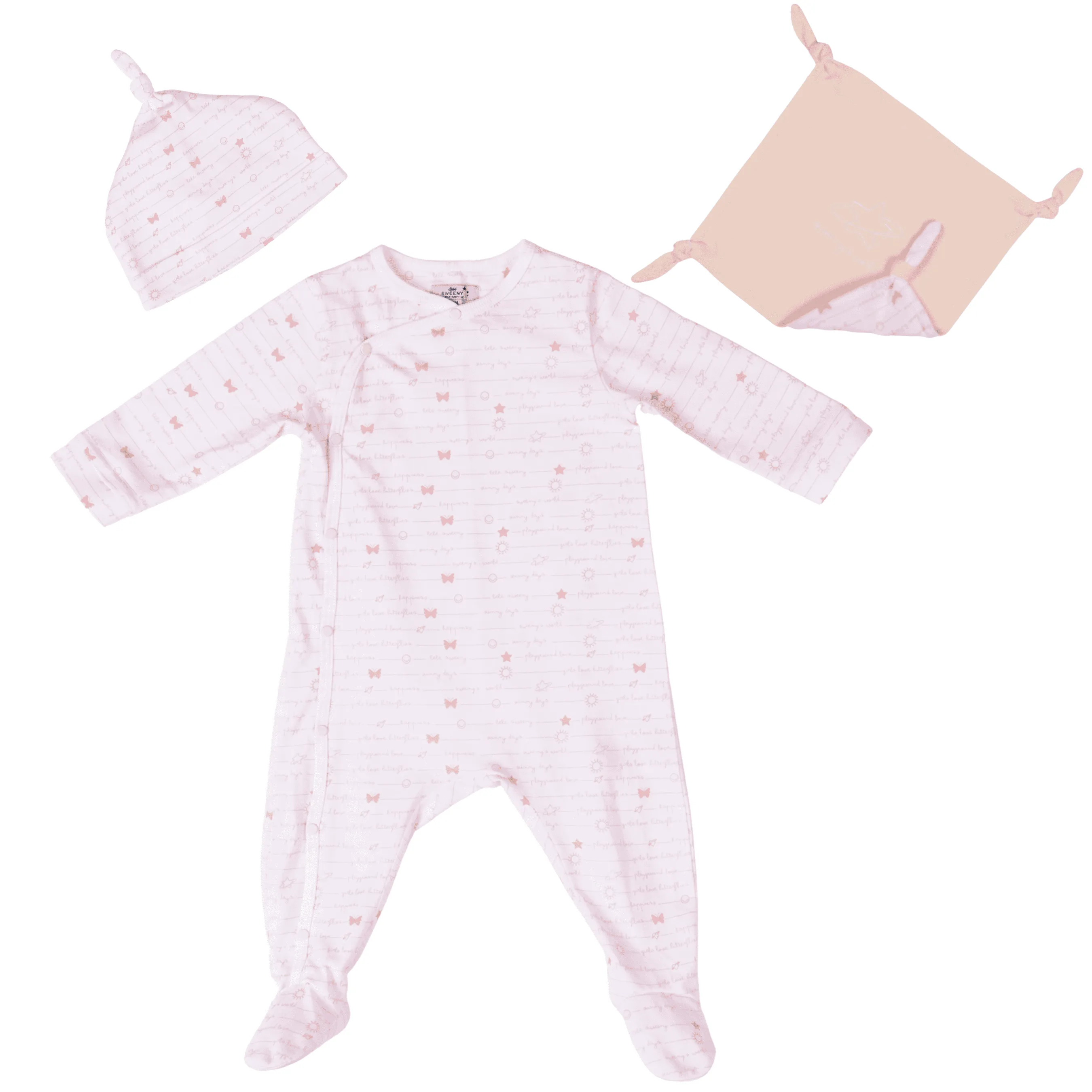 Baby Girls White Jersey Babygrow Set (3)