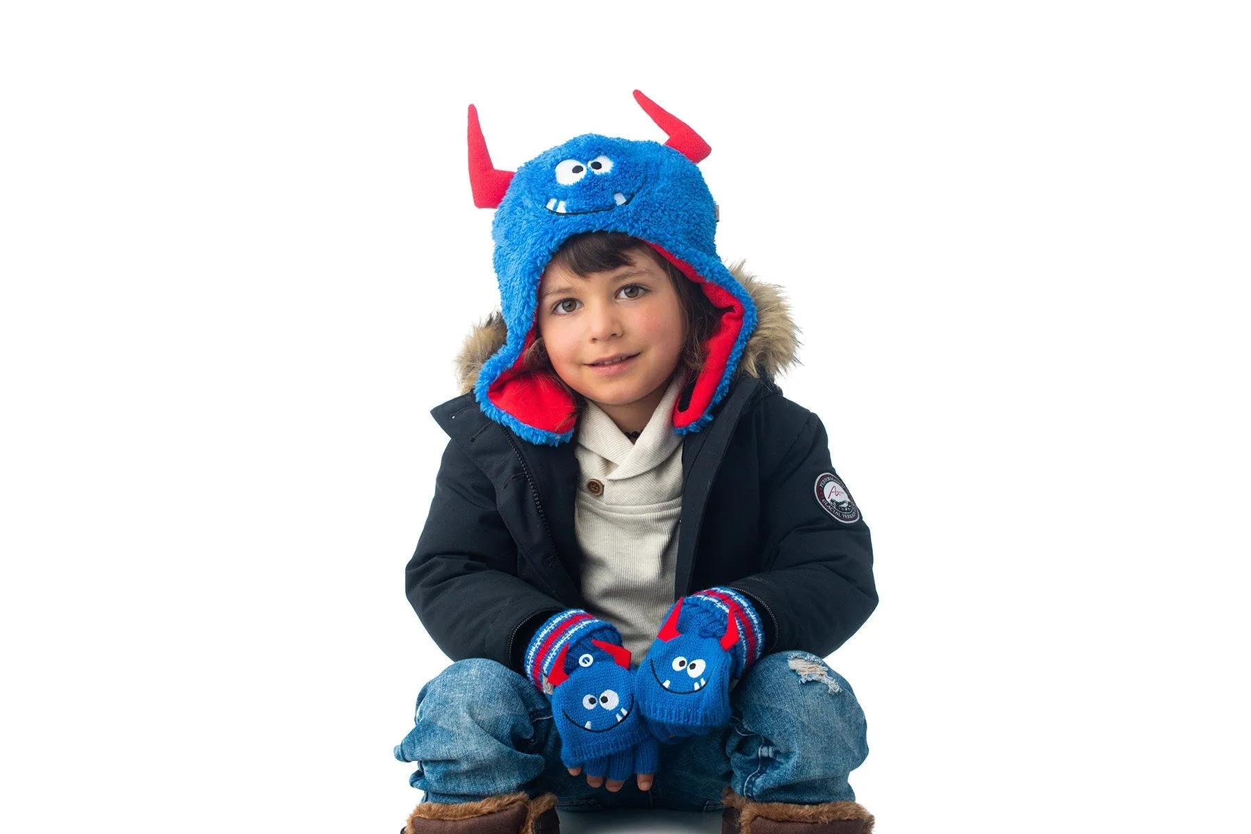 Baby/kids Reversible Sherpa Hat - Monsters