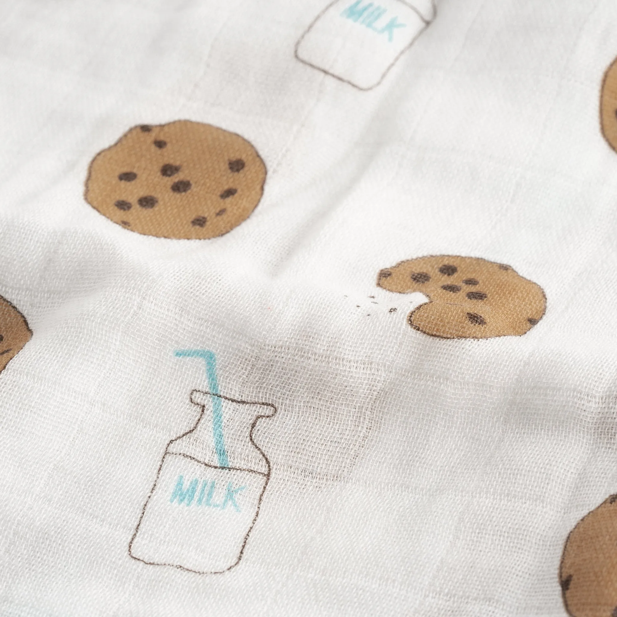 Bamboo Muslin Swaddle Blanket & Topknot Set - Cookie Craze