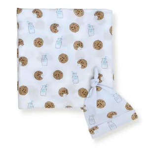 Bamboo Muslin Swaddle Blanket & Topknot Set - Cookie Craze