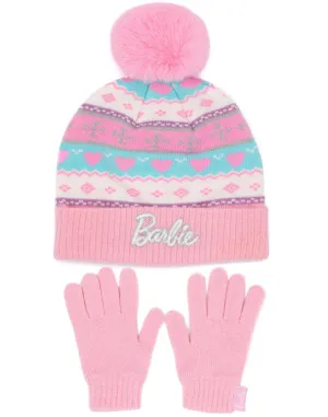 Barbie Girls Knitted Hat and Gloves Set