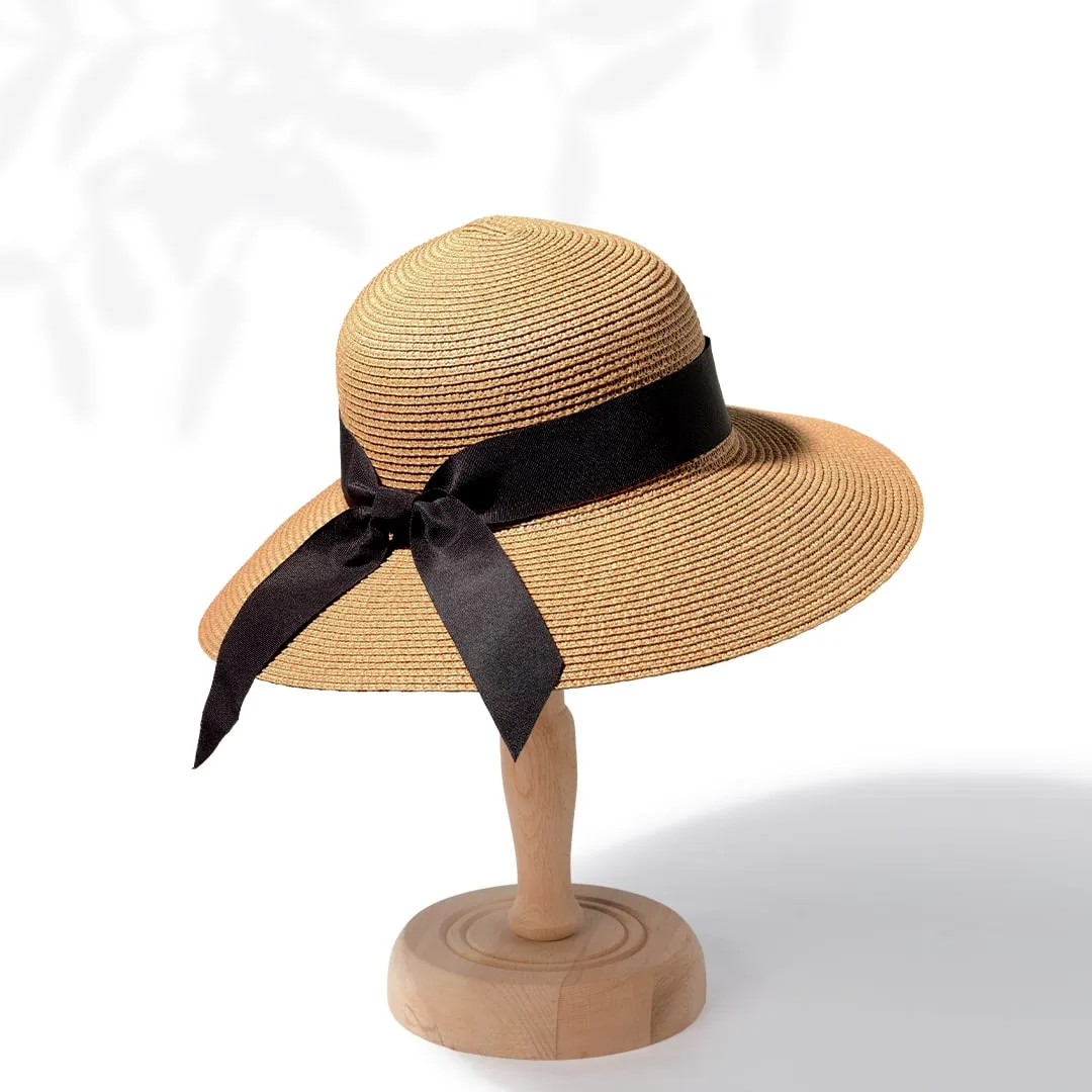 Beach Hats for Women - Panama Straw Sun Hat with Heart Shape Glasses - Summer Fedora Roll Up Packable Travel Hat UV Protection UPF 50  (Khaki) - FUNCREDIBLE