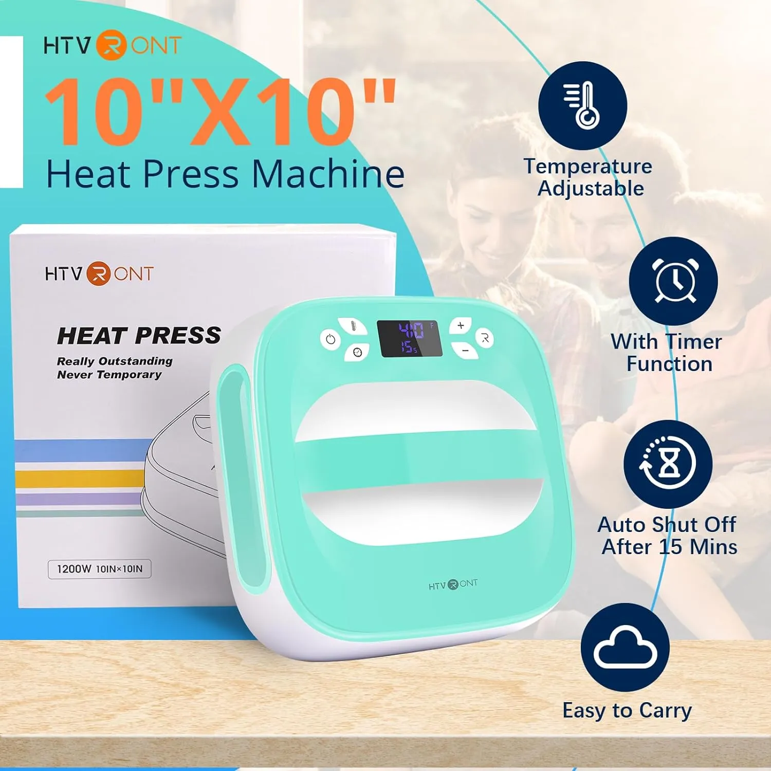 【BF Deals】HTVRONT T shirt Heat Press Machine 10" x 10" 110V - (6 Colors),Easy use,Iron Press for Sublimation and HTV Vinyl Shirt Press Machine for T Shirts,Hat, Bags, Heating Transfer Projects