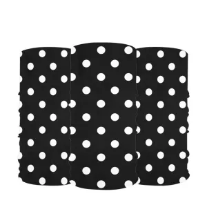 Black With White Polka Dots Multifunctional Headwear (Pack of 3)