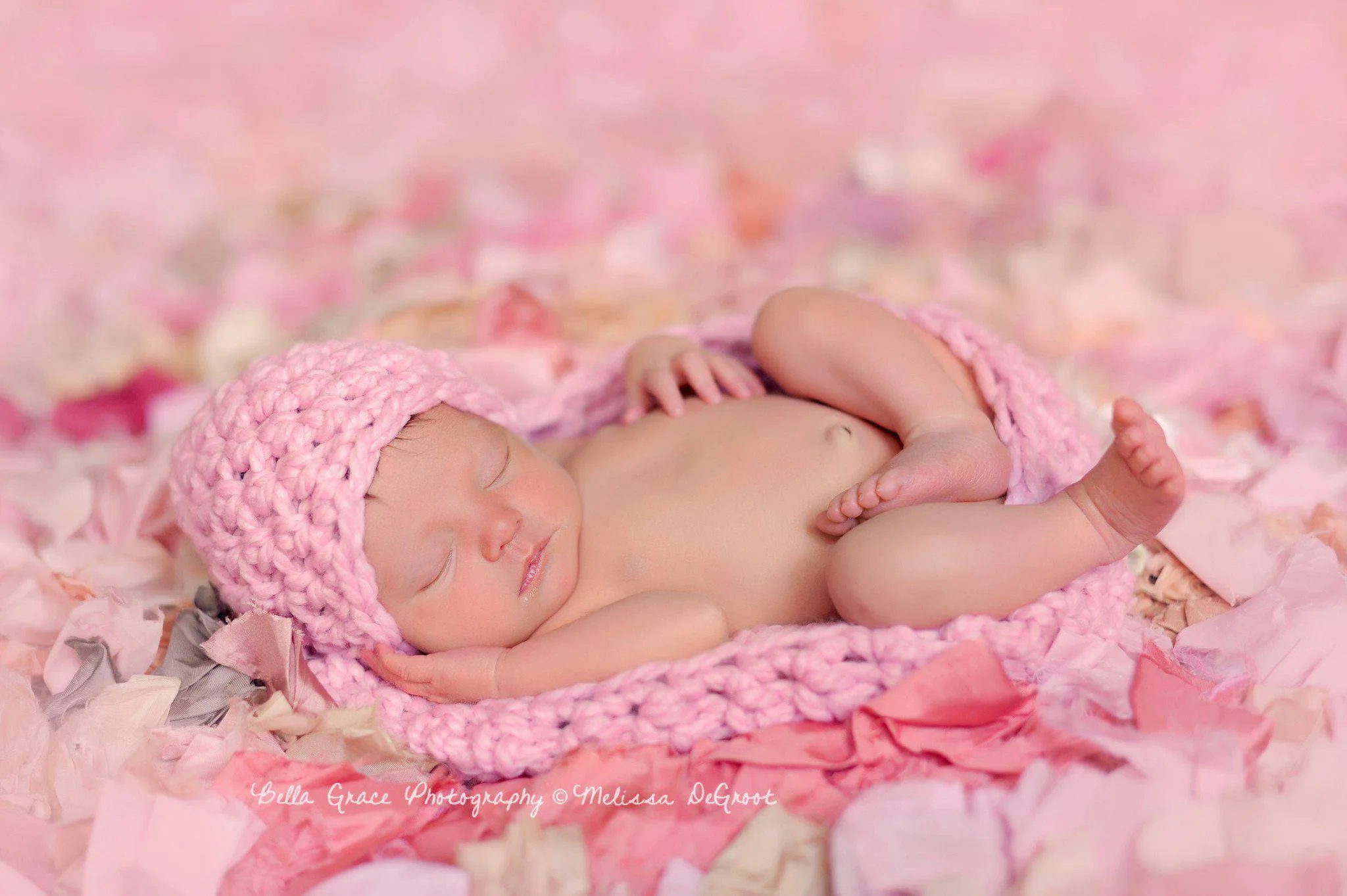 Blossom Pink Baby Bowl And Hat Set