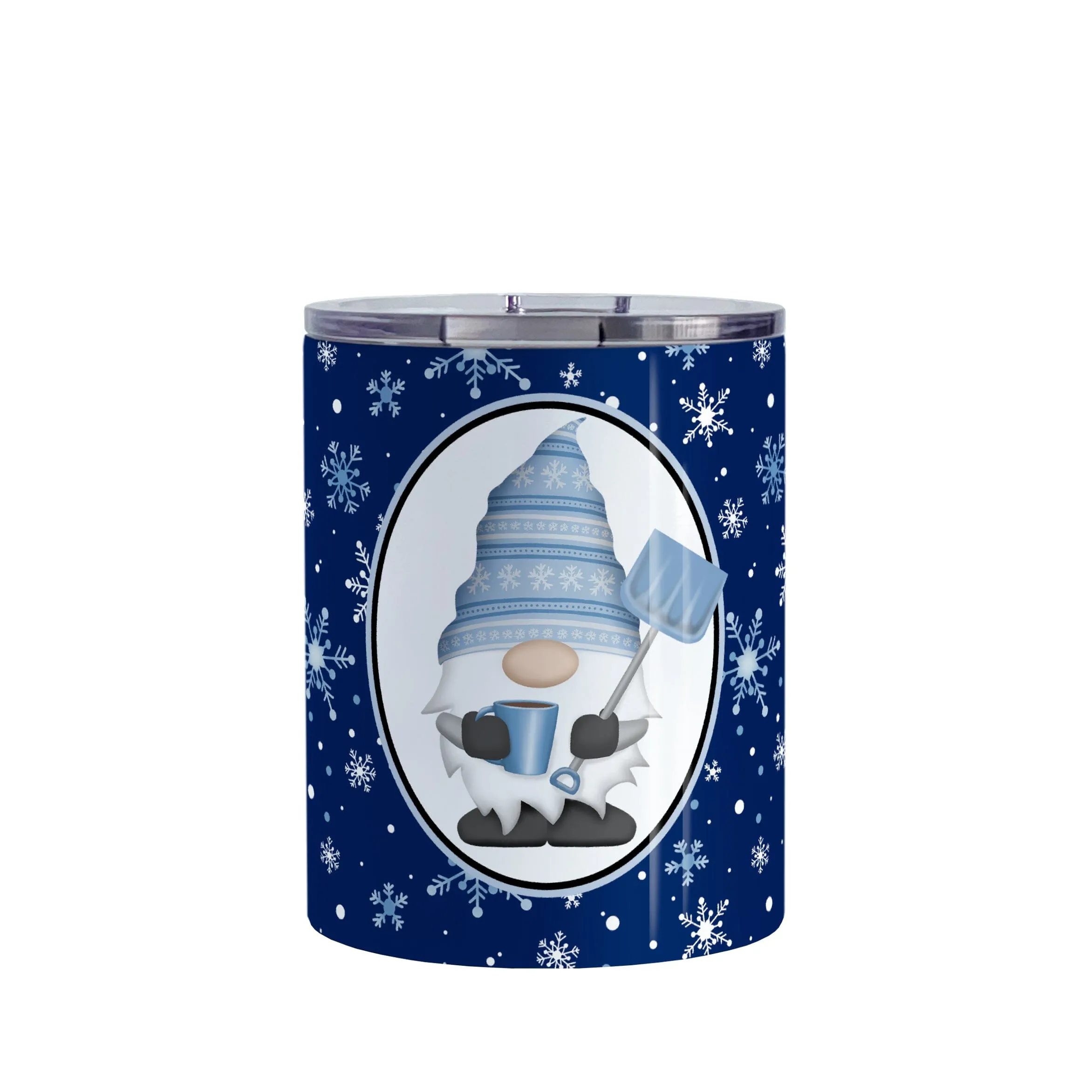 Blue Gnome Snowflakes Tumbler Cup