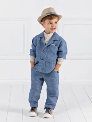 Boy's Linen Baptism outfit set 5pcs - BERND