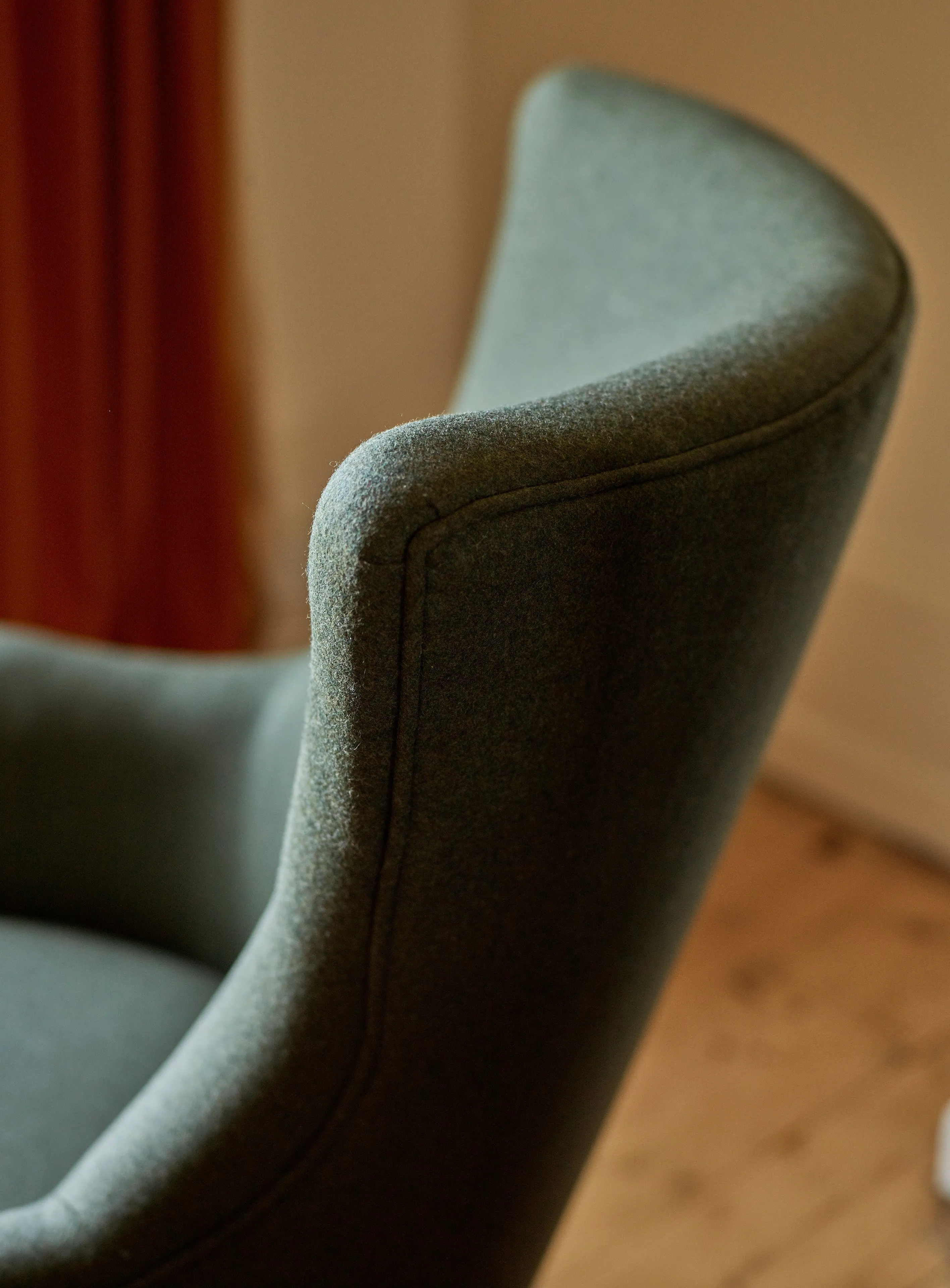 Bromley Wingback Chair, Moss Wool