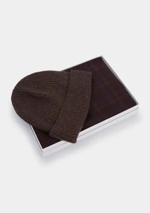 Brown Hat & Scarf Gift Box