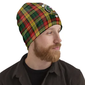 Buchanan Tartan Beanies Hat with Family Crest