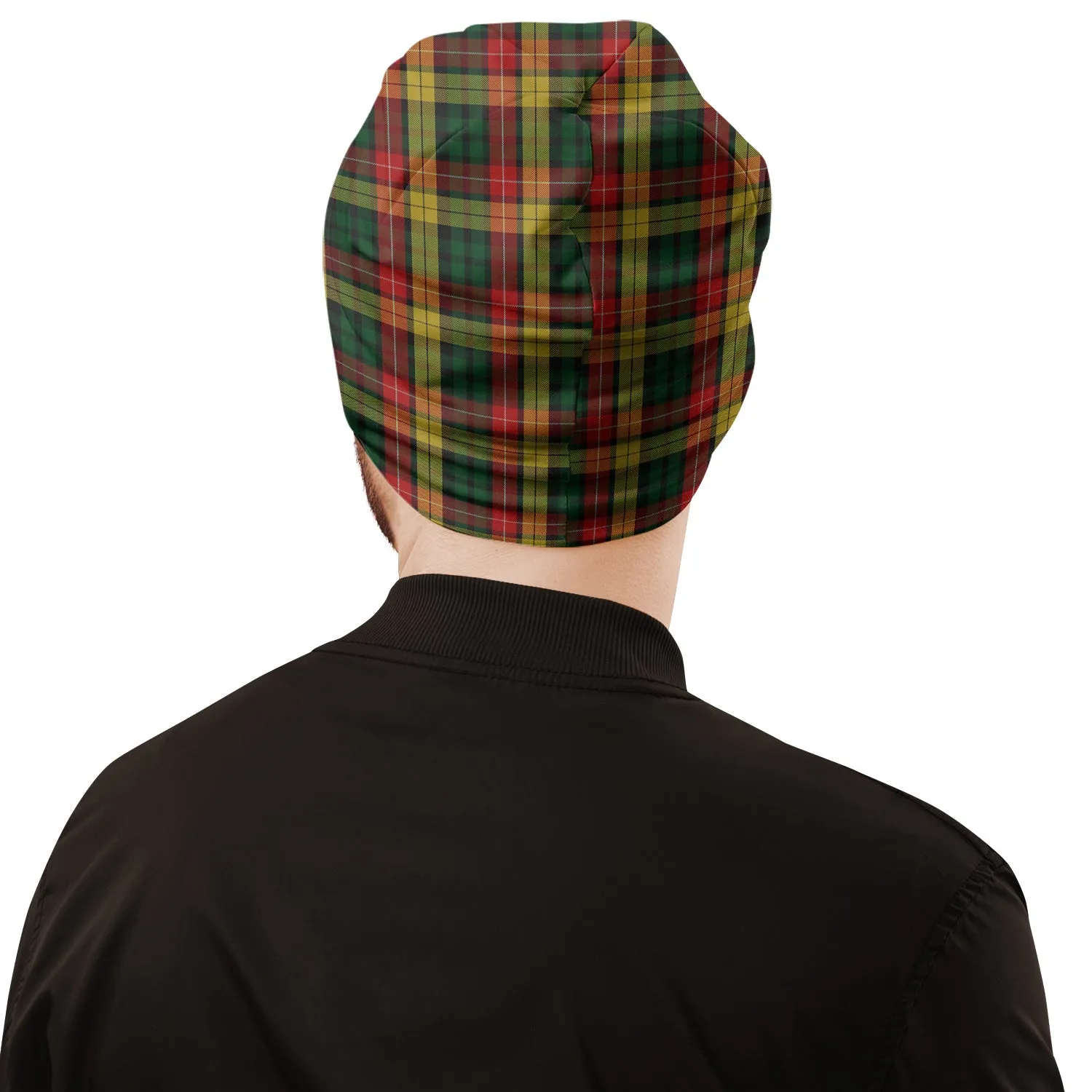 Buchanan Tartan Beanies Hat with Family Crest