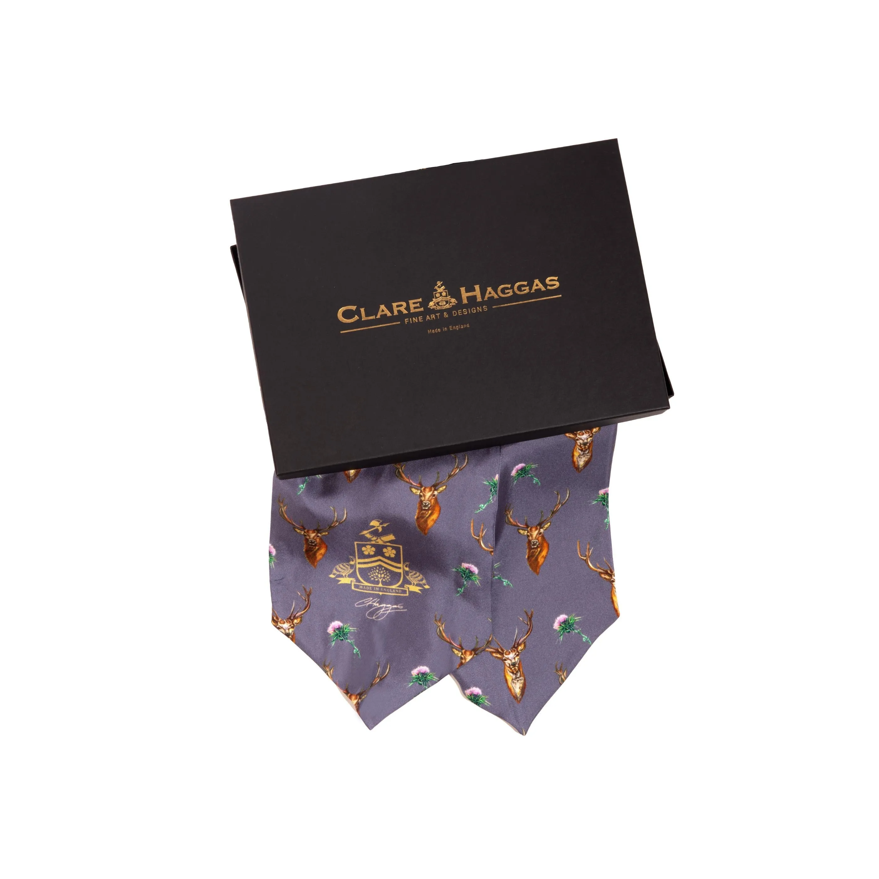 Caledonia Soft Amethyst Pure Silk Gentlemen's Cravat Box Set