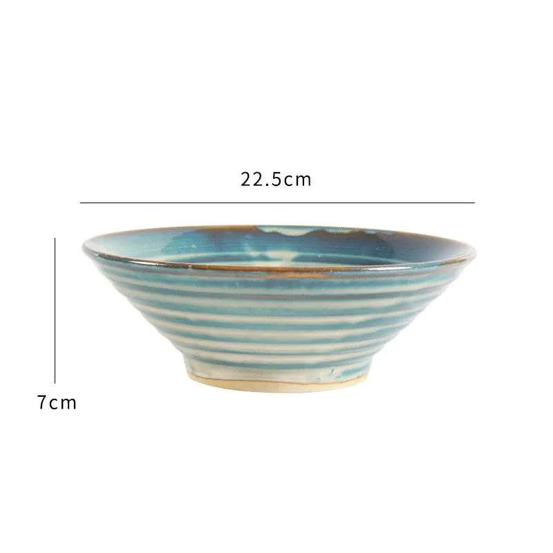 Ceramic Soup Bowl and Bamboo Hat Bowl