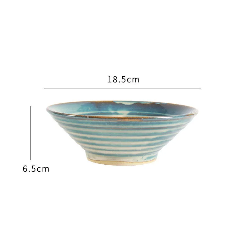 Ceramic Soup Bowl and Bamboo Hat Bowl