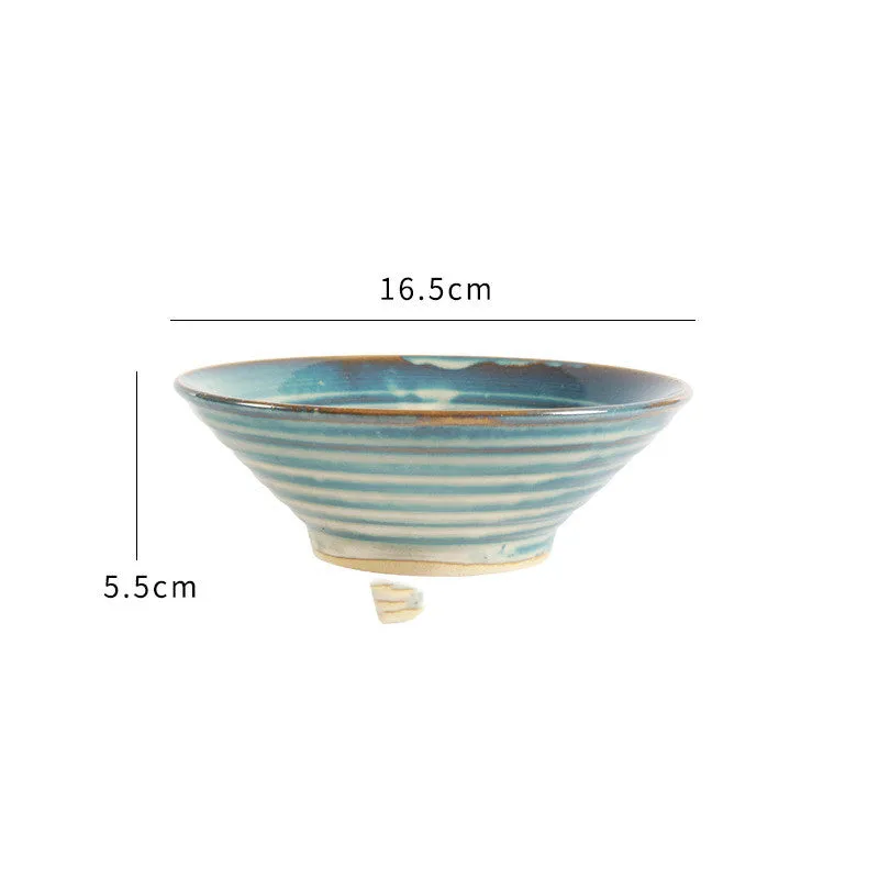 Ceramic Soup Bowl and Bamboo Hat Bowl