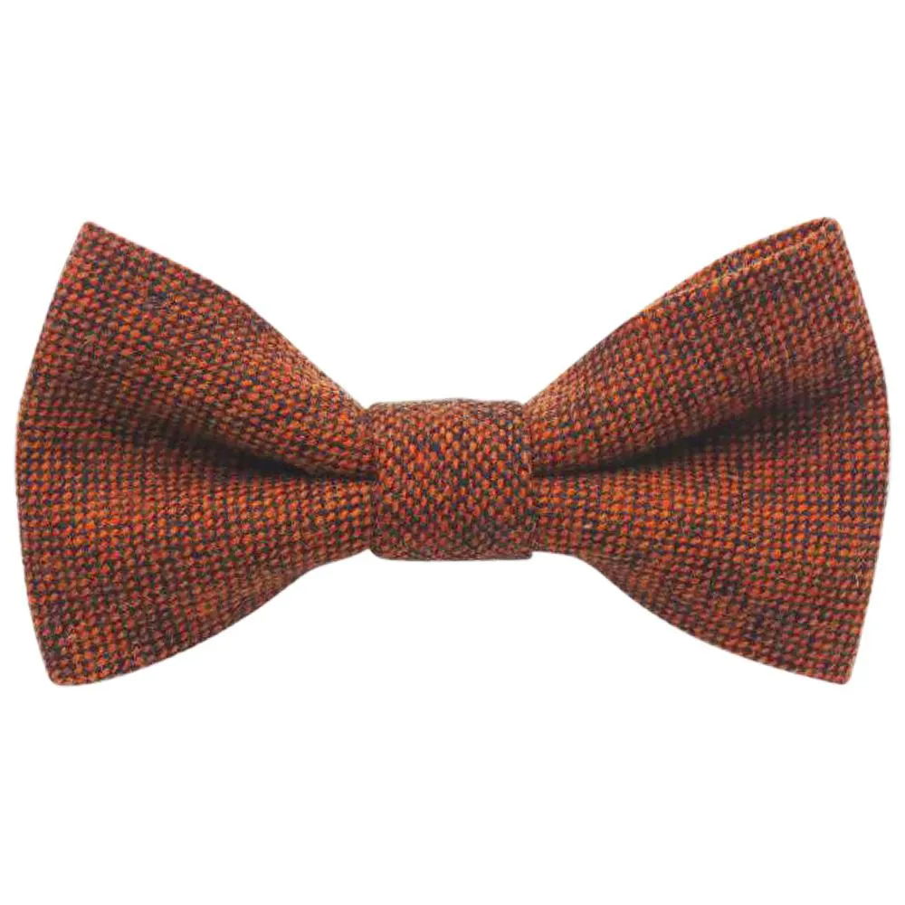 Charlie Rusty Burnt Orange Wool Boy’s Bow Tie and Burnt Orange Braces Set