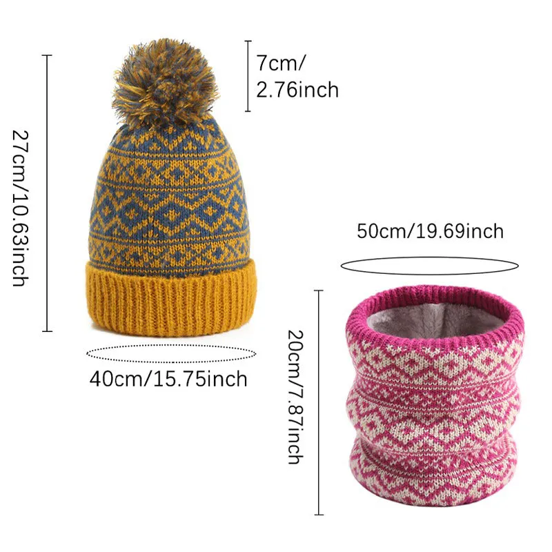 Classic Winter Neck Warmer and Pompom Beanie Set