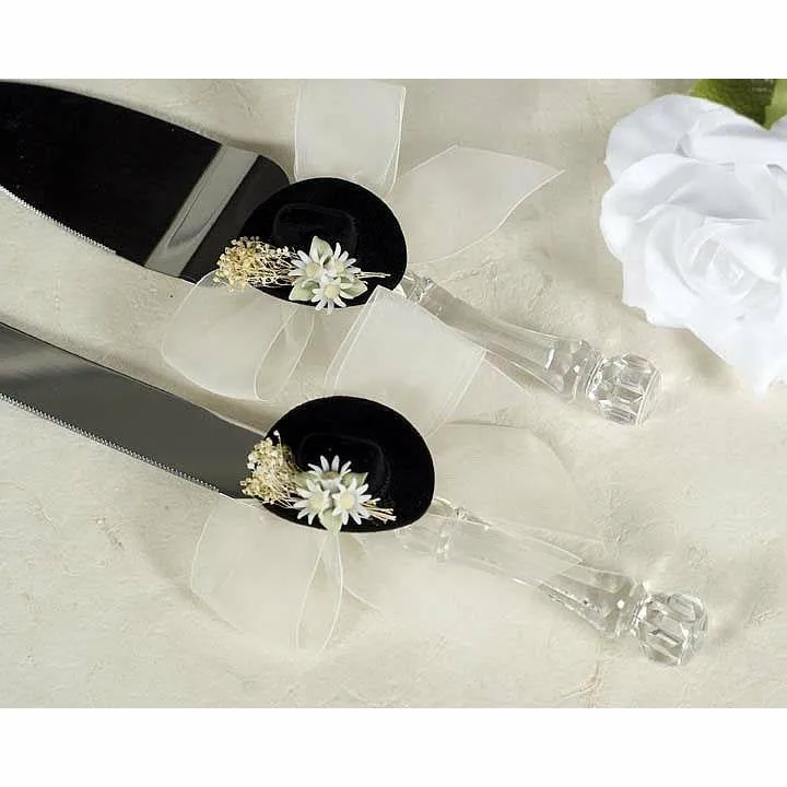 Cowboy Hat Western Wedding Cake Server Set