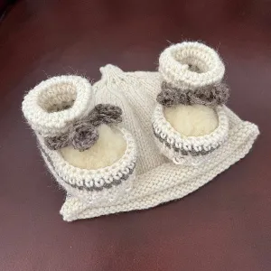 Crochet Booties & Beanie Set