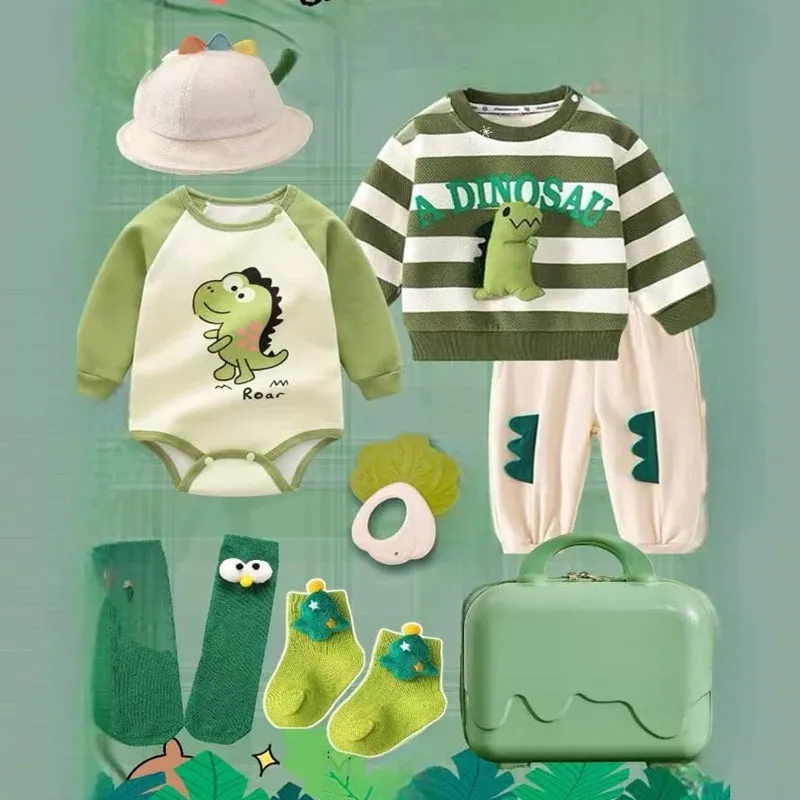 Dino Roar 10-Piece Baby Clothing Set – Playful Dinosaur Theme for 6-12 Months