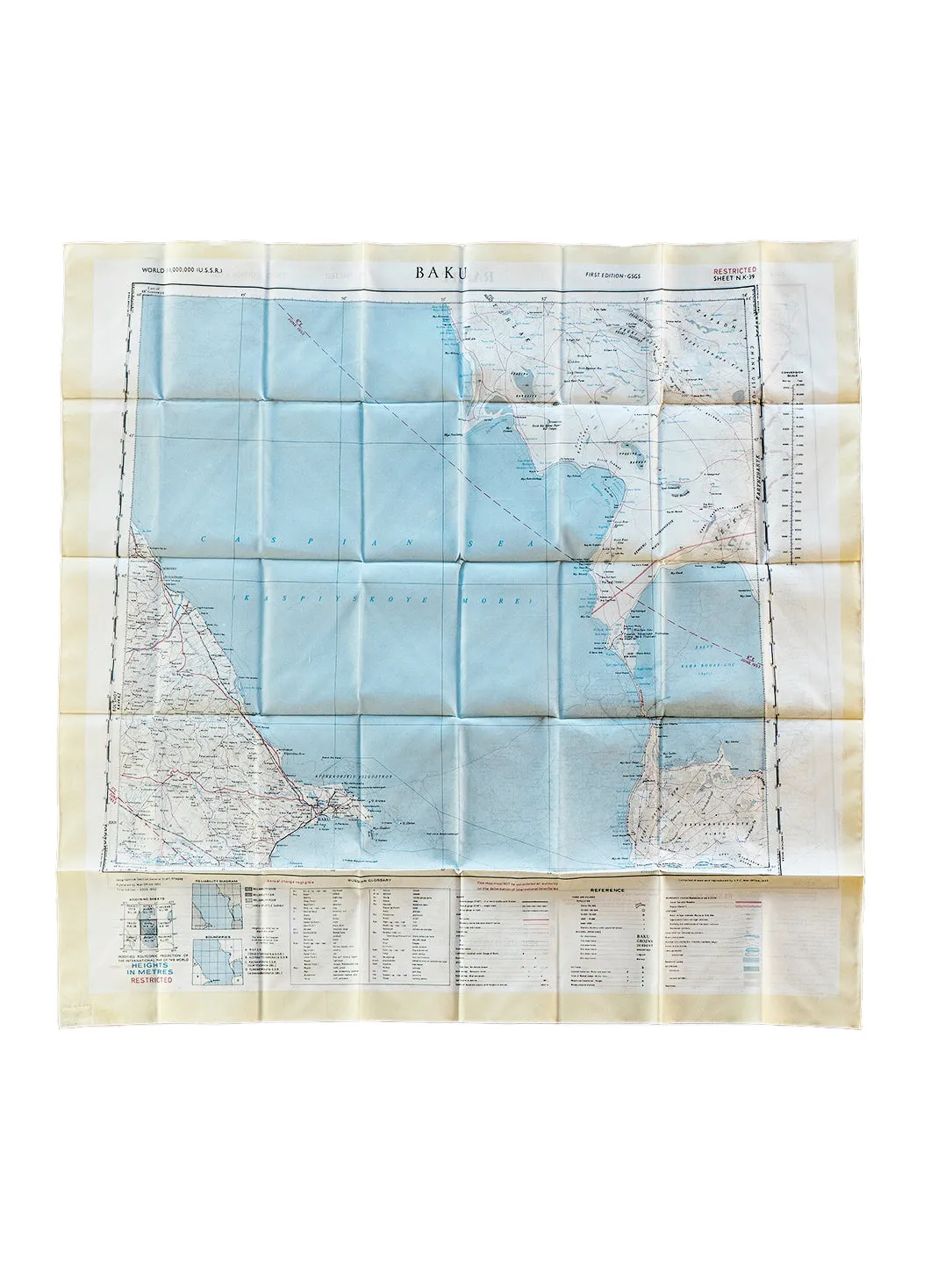 ESCAPE SCARF | Vintage British Army Map | Baku / Rasht