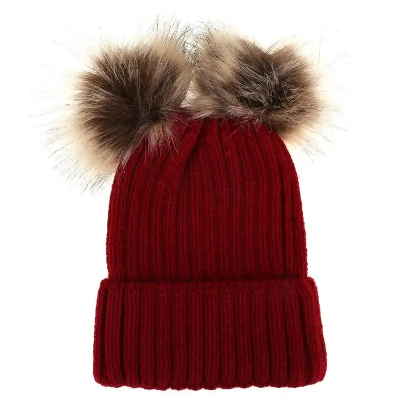 Fashion Parent-Child Pom Pom Winter Hat