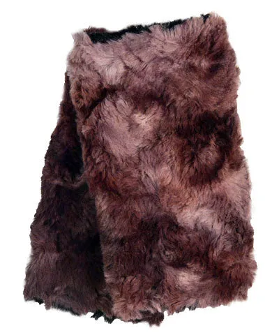 Faux Fur Gift Set - Two-Tone Scarf, Cuffed Pillbox and Fingerless Gloves in Thistle