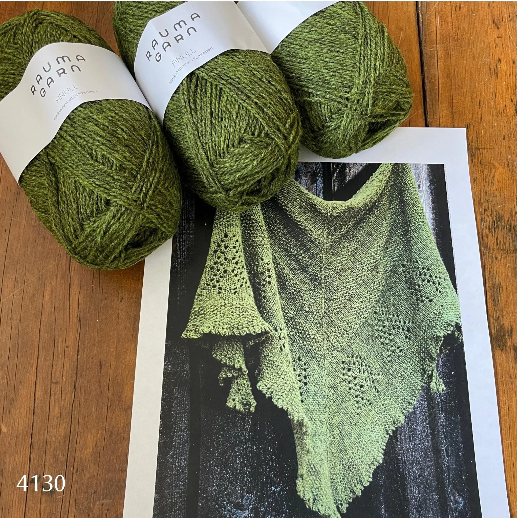 Forest Path Hap Yarn Set in Rauma Finullgarn by Patricia Anne Fortune