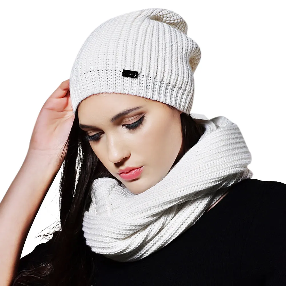 FURTALK  Women Winter Knitted slouchy Hat Scarf Set  Drop Shipping HTWL080