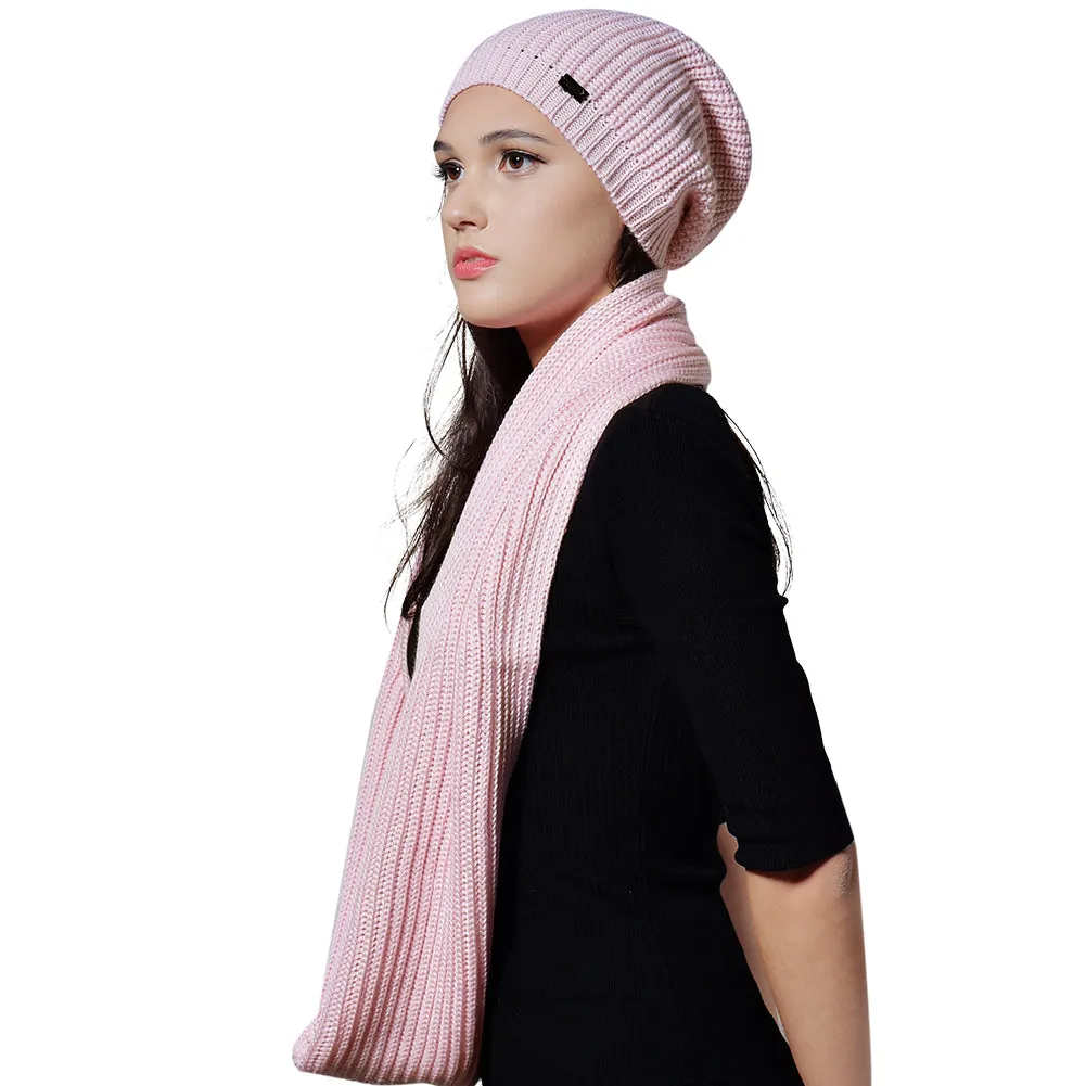 FURTALK  Women Winter Knitted slouchy Hat Scarf Set  Drop Shipping HTWL080