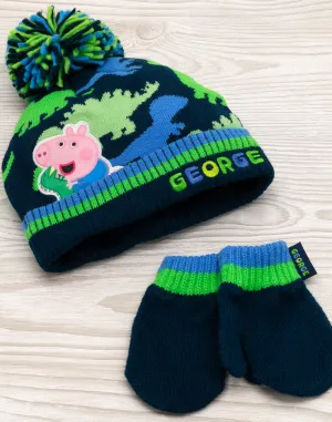 George Pig Peppa Pig Kids Hat and Gloves Mittens Set