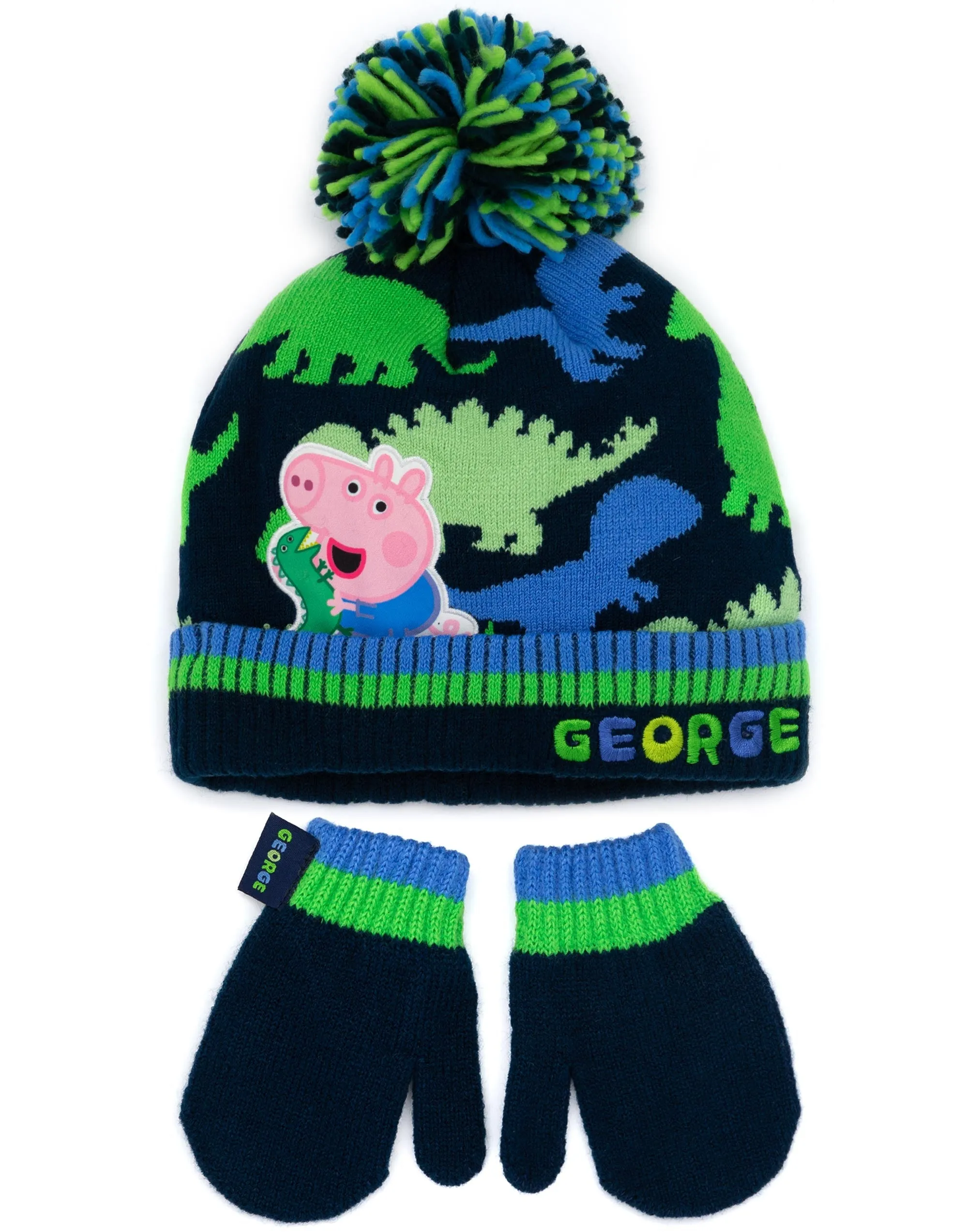 George Pig Peppa Pig Kids Hat and Gloves Mittens Set