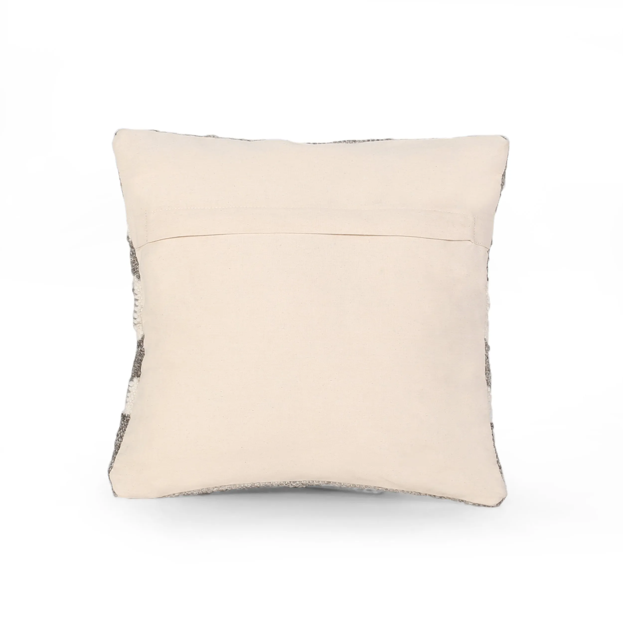 Gillian Boho Wool Pillow Cover (Set of 2), Natural Brown and White