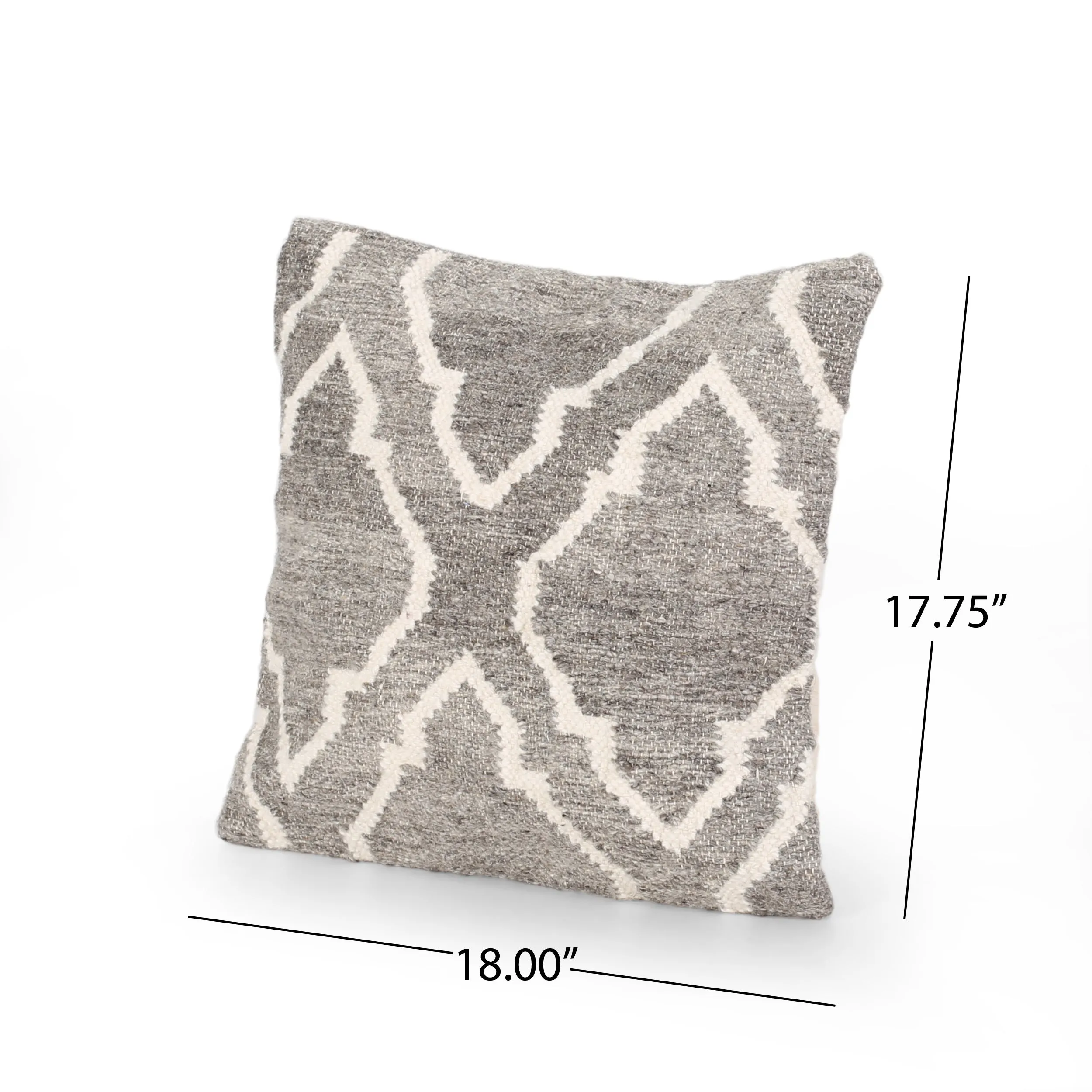 Gillian Boho Wool Pillow Cover (Set of 2), Natural Brown and White