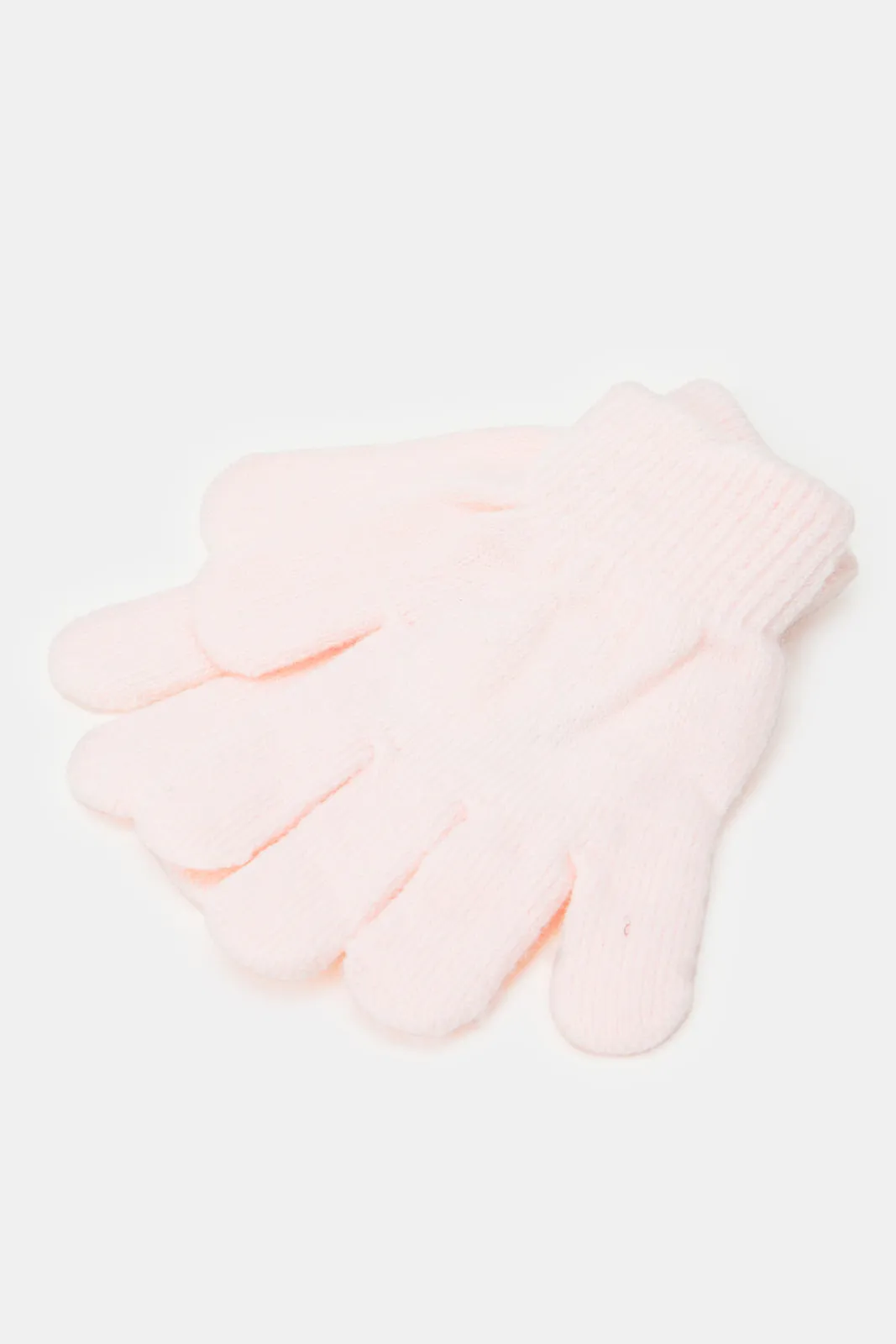 Girls Pink Cat Cap With Gloves Set (Pack Of 2)