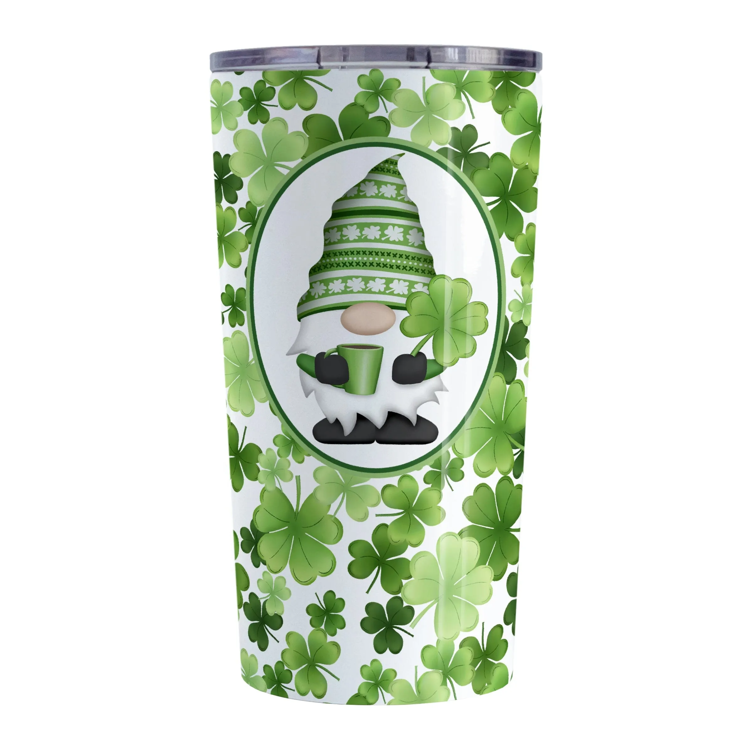 Green Gnome Shamrocks Tumbler Cup