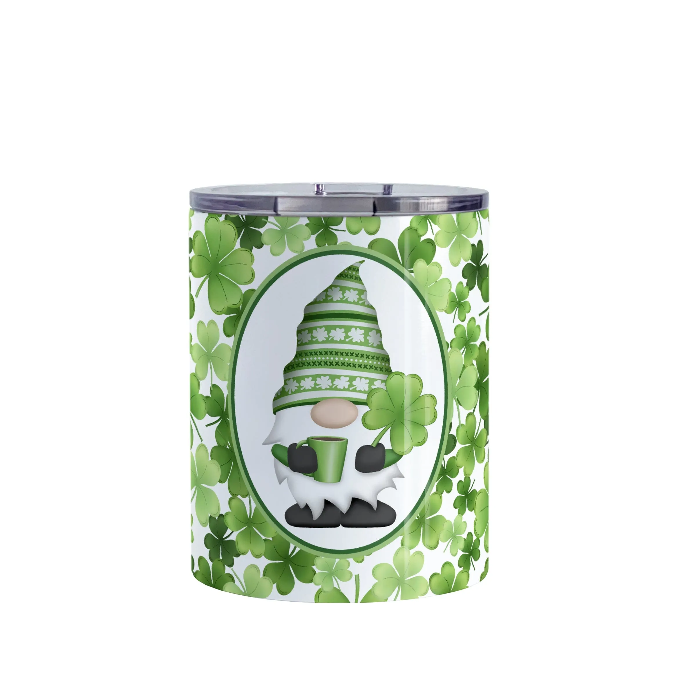 Green Gnome Shamrocks Tumbler Cup